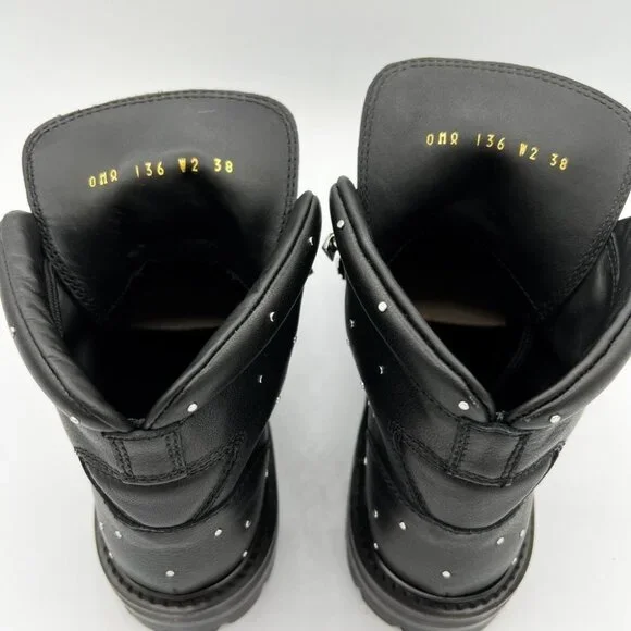 Valentino Garavani Black Rockstud Ankle Hiking Boots - Picture 10 of 12